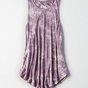American Eagle High Neck Purple Tie Dye Tank